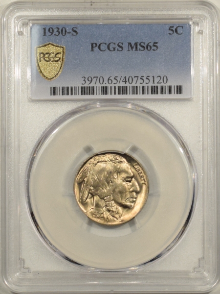 Buffalo Nickels 1930-S BUFFALO NICKEL PCGS MS-65, GEM!