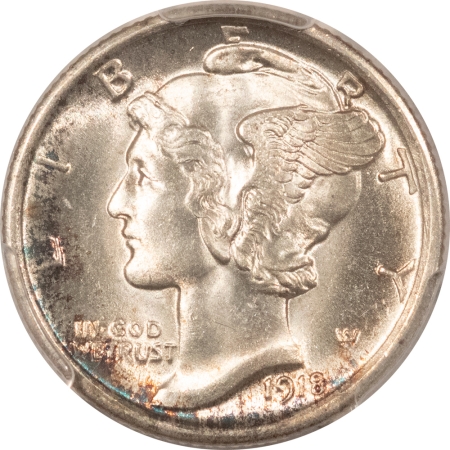 Mercury Dimes 1918 MERCURY DIME – PCGS MS-64 FB, FRESH & FLASHY! PQ & REALLY NICE!