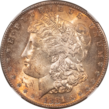 Morgan Dollars 1881-S MORGAN DOLLAR – NGC MS-62, PRETTY!