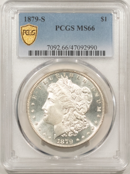 Dollars 1879-S MORGAN DOLLAR, PCGS MS-66, GORGEOUS, FROSTED & LOOKS PROOFLIKE, PQ!