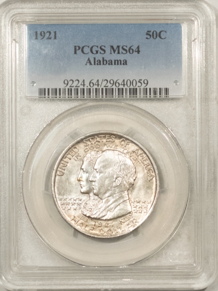 Early Commems 1921 ALABAMA COMMEMORATIVE HALF DOLLAR – PCGS MS-64, FRESH WHITE!