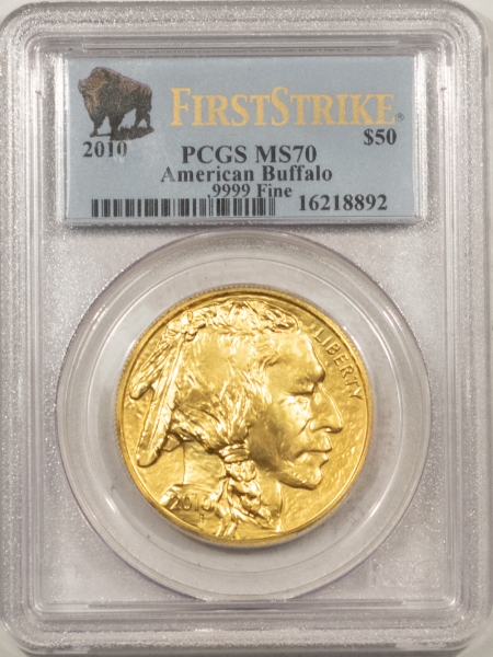 American Gold Eagles, Buffaloes, & Liberty Series 2010 $50 1 OZ AMERICAN GOLD BUFFALO .9999 FINE – PCGS MS-70 FIRST STRIKE PERFECT