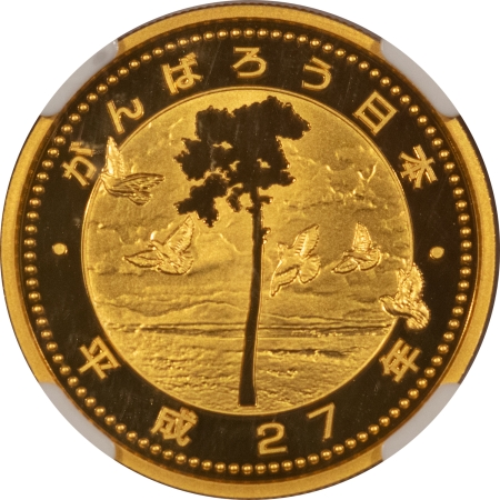 New Certified Coins 2015 H27 JAPAN GOLD 10000 YEN EARTHQUAKE RECONSTRUCTION PINE TREE NGC PF-70 UCAM