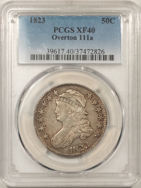 Early Halves 1823 CAPPED BUST HALF DOLLAR, OVERTON 111a – PCGS XF-40