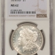 Morgan Dollars 1880 MORGAN DOLLAR – NGC MS-64, BLAST WHITE!