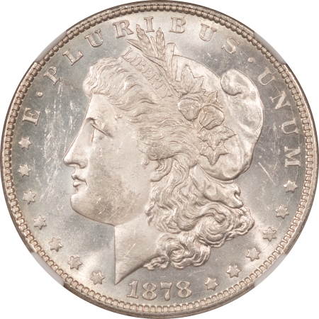 Morgan Dollars 1878 8TF MORGAN DOLLAR – NGC MS-62, FRESH WHITE & LOOKS CHOICE!