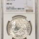 Morgan Dollars 1887-O MORGAN DOLLAR – NGC MS-62, BLAST WHITE