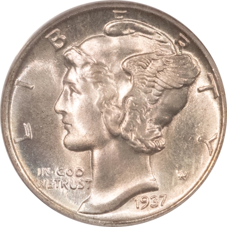 Mercury Dimes 1937 MERCURY DIME – PCGS MS-67, LOOKS FB! PREMIUM QUALITY!