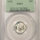 Mercury Dimes 1944 MERCURY DIME – NGC MS-67, PRETTY, OLD FATTY HOLDER!