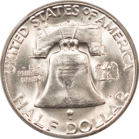 Franklin Halves 1952-S FRANKLIN HALF DOLLAR – PCGS MS-64, SO CLOSE TO FBL! PREMIUM QUALITY!