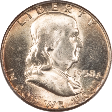 Franklin Halves 1958 FRANKLIN HALF DOLLAR – PCGS MS-64 FBL, FRESH & FLASHY!