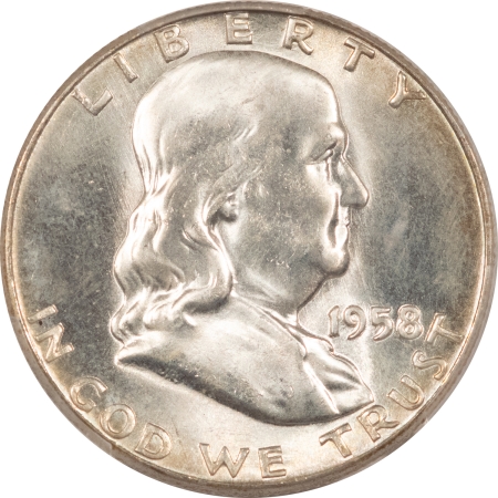 Franklin Halves 1958 FRANKLIN HALF DOLLAR – PCGS MS-65, FRESH WHITE GEM!