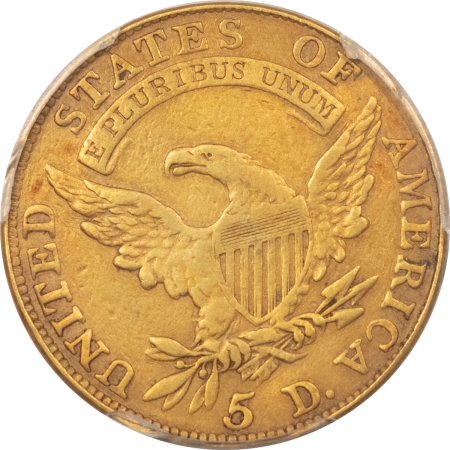 $5 1810 $5 CAPPED BUST LEFT GOLD, LARGE DATE, LARGE 5 – PCGS VF DETAIL EX JEWELRY