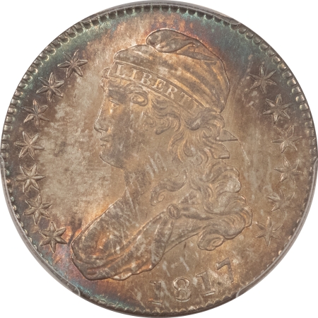 CAC Approved Coins 1817 CAPPED BUST HALF DOLLAR – PCGS MS-64+ CAC APPROVED, BEAUTIFUL TONING! PQ!