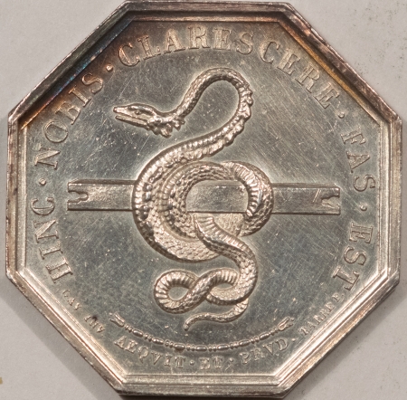 Exonumia 1832 FRANCE SILVER JETON, NOTAIRES, NOTAIRES DE L’ARRONDISSEMENT, SNAKE, UNC PL