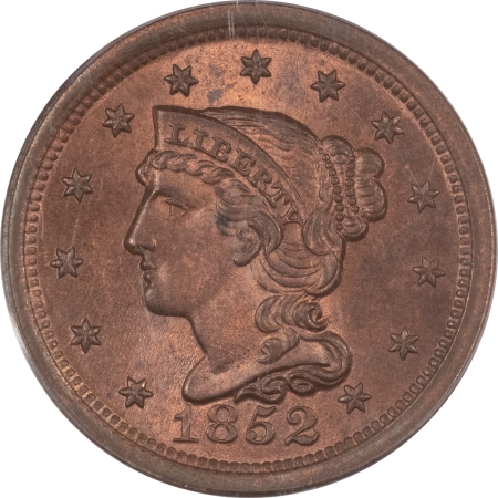 Braided Hair Large Cents 1852 BRAIDED HAIR LARGE CENT – PCGS MS-64 RB, NICE, ORIGINAL & FLASHY!