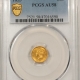 $1 1854 $1 GOLD DOLLAR, TYPE I – PCGS MS-62, FRESH & LUSTROUS, LOOKS CHOICE!