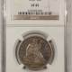 Liberty Seated Halves 1856-O LIBERTY SEATED HALF DOLLAR – PCGS XF-45, ORIGINAL, NICE!