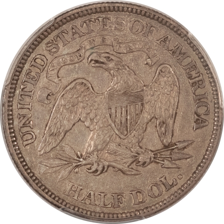 Liberty Seated Halves 1866 LIBERTY SEATED HALF DOLLAR, MOTTO – PCGS XF-45, ORIGINAL, PLEASING!