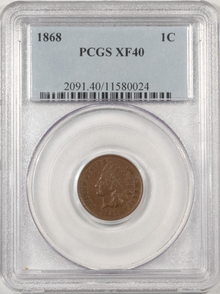 Indian 1868 INDIAN HEAD CENT – PCGS XF-40