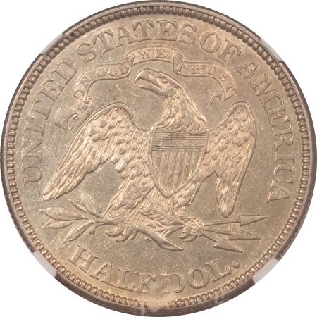 Liberty Seated Halves 1869 LIBERTY SEATED HALF DOLLAR – NGC AU-53, WELL STRUCK WITH LUSTER!