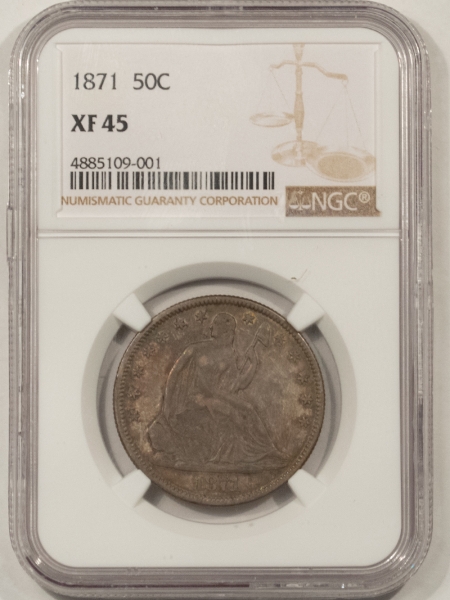 Liberty Seated Halves 1871 LIBERTY SEATED HALF DOLLAR – NGC XF-45