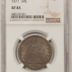 Liberty Seated Halves 1875-S LIBERTY SEATED HALF DOLLAR – PCGS AU-50, W/ LUSTER!