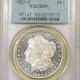 Morgan Dollars 1879-CC MORGAN DOLLAR, CAPPED DIE, VAM-3, TOP 100 – ANACS EF-45, LOOKS AU!