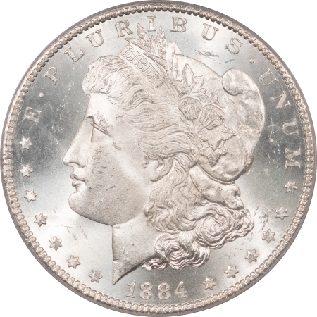 Dollars 1884-CC MORGAN DOLLAR – PCGS MS-65, BLAST WHITE GEM, CARSON CITY!