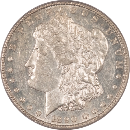 Dollars 1890-CC MORGAN DOLLAR, ICG AU-58, WELL STRUCK & APPEARS PROOFLIKE-NICE!