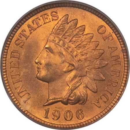 Indian 1906 INDIAN HEAD CENT – PCGS MS-64 RB, LOOKS GEM, OGH & PREMIUM QUALITY!