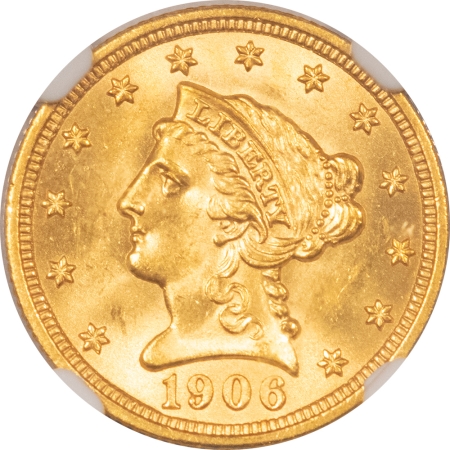 $2.50 1906 $2.50 LIBERTY GOLD – NGC MS-65, LUSTROUS GEM!