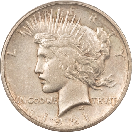 Dollars 1921 PEACE DOLLAR, HIGH RELIEF – PCGS XF-45, W/ TRACES OF LUSTER, KEY-DATE