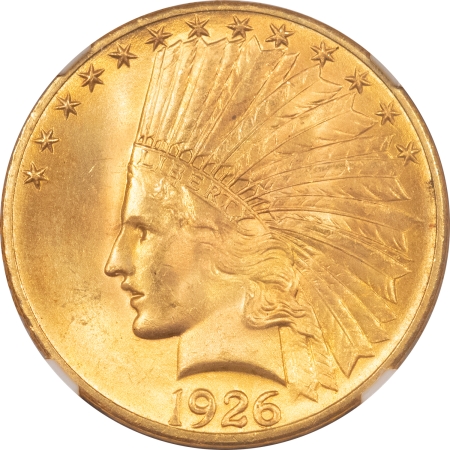 $10 1926 $10 INDIAN HEAD GOLD – NGC MS-65+ CAC, FRESH PQ GEM! GREAT COLOR!