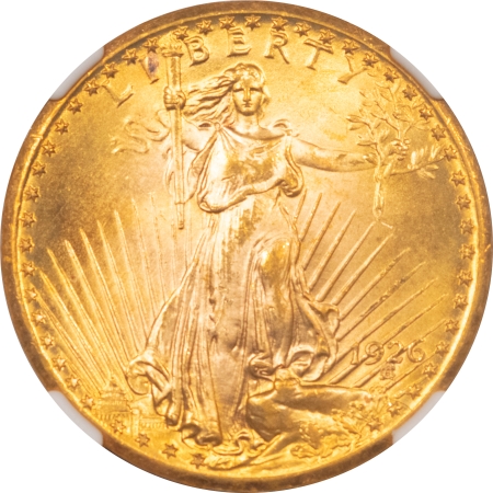 $20 1926 $20 ST GAUDENS GOLD – NGC MS-65, BLAZING LUSTROUS GEM! PRETTY!