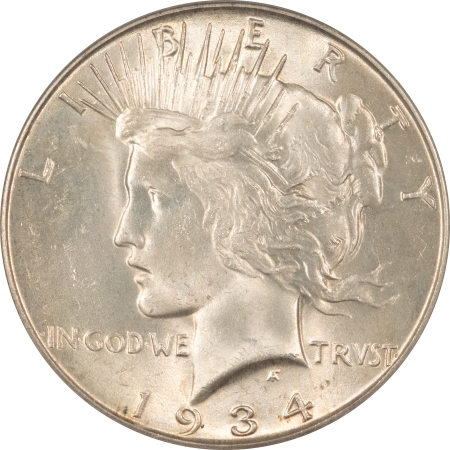 CAC Approved Coins 1934-S PEACE DOLLAR – PCGS MS-63, ORIGINAL WHITE, WELL STRUCK & CAC APPROVED!