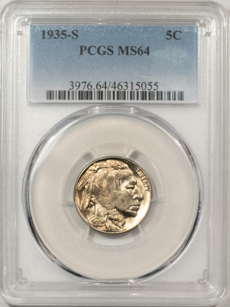 Buffalo Nickels 1935-S BUFFALO NICKEL – PCGS MS-64, BLAZING LUSTER!