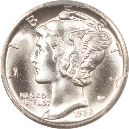 Mercury Dimes 1938-D MERCURY DIME – PCGS MS-65 FB, WHITE & SUPER LUSTROUS!