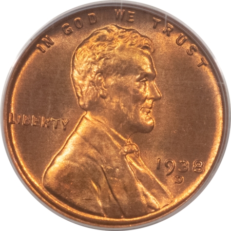 Lincoln Cents (Wheat) 1938-D LINCOLN CENT – PCGS MS-66 RD