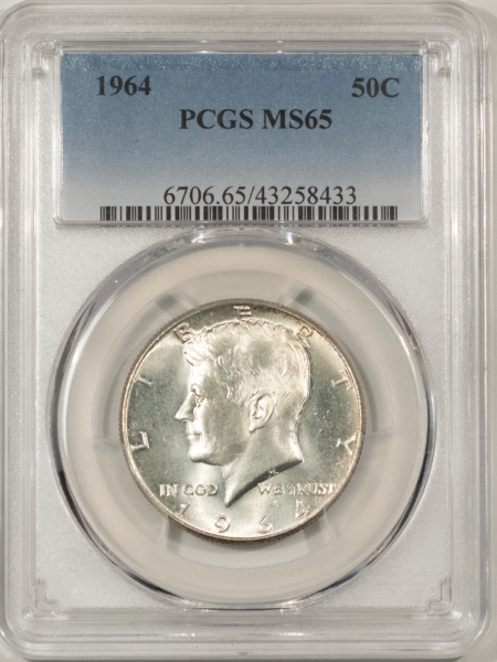 Half Dollars 1964 KENNEDY HALF DOLLAR – PCGS MS-65, BLAST WHITE GEM