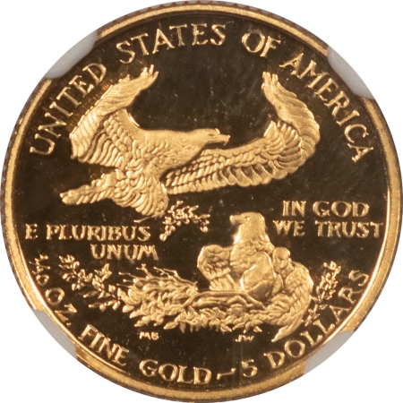 American Gold Eagles, Buffaloes, & Liberty Series 1990-P PROOF 1/10 OZ $5 AMERICAN GOLD EAGLE – NGC PF-70 ULTRA CAMEO, PERFECT!