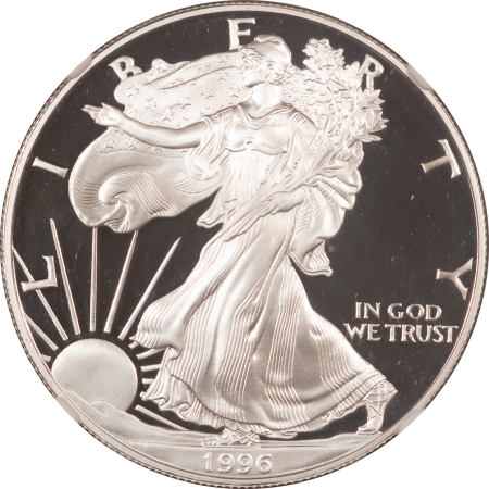 American Silver Eagles 1996-P $1 1 OZ PROOF AMERICAN SILVER EAGLE – NGC PF-70 ULTRA CAMEO, BROWN LABEL