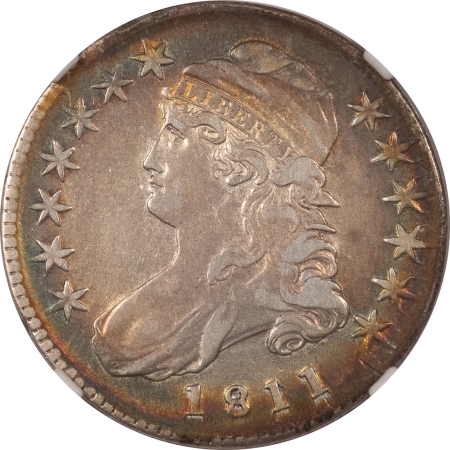 Early Halves 1811 CAPPED BUST HALF DOLLAR, SMALL 8, O-111a – NGC VF-35, PRETTY!