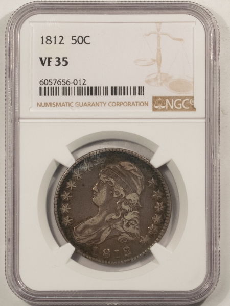 Early Halves 1812 CAPPED BUST HALF DOLLAR – NGC VF-35, PLEASING!