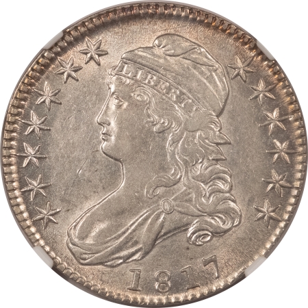 Early Halves 1817 CAPPED BUST HALF DOLLAR – NGC AU-55, FLASHY & LUSTROUS!