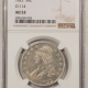 Early Halves 1837 CAPPED BUST HALF DOLLAR, REEDED EDGE – PCGS AU-53, NICE & FLASHY!