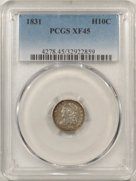 Capped Bust Half Dimes 1831 CAPPED BUST HALF DIME – PCGS XF-45, PLEASING! LOOKS ABOUT UNCIRCULATED!