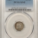 Liberty Seated Half Dimes 1861/0 SEATED LIBERTY HALF DIME, OVERDATE FS-301 (003.6) – PCGS AU-55, POPULAR!