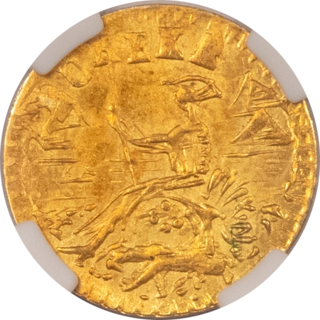 New Certified Coins 1853 DATED CALIFORNIA GOLD TOKEN, ARMS OF CA, WREATH #5, ROUND NGC MS-64, 9.8MM