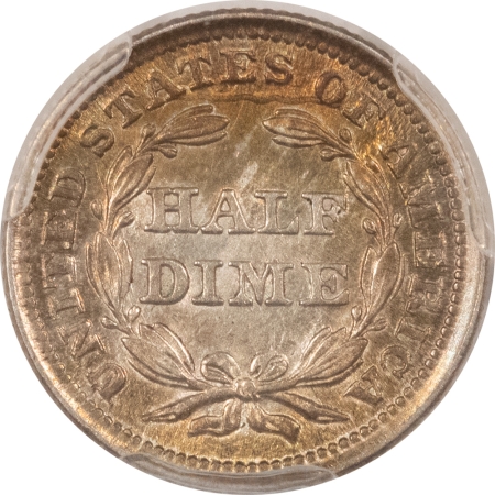 CAC Approved Coins 1853 SEATED LIBERTY HALF DIME, ARROWS – PCGS MS-63, SUPER PQ! GEM QUALITY! CAC!